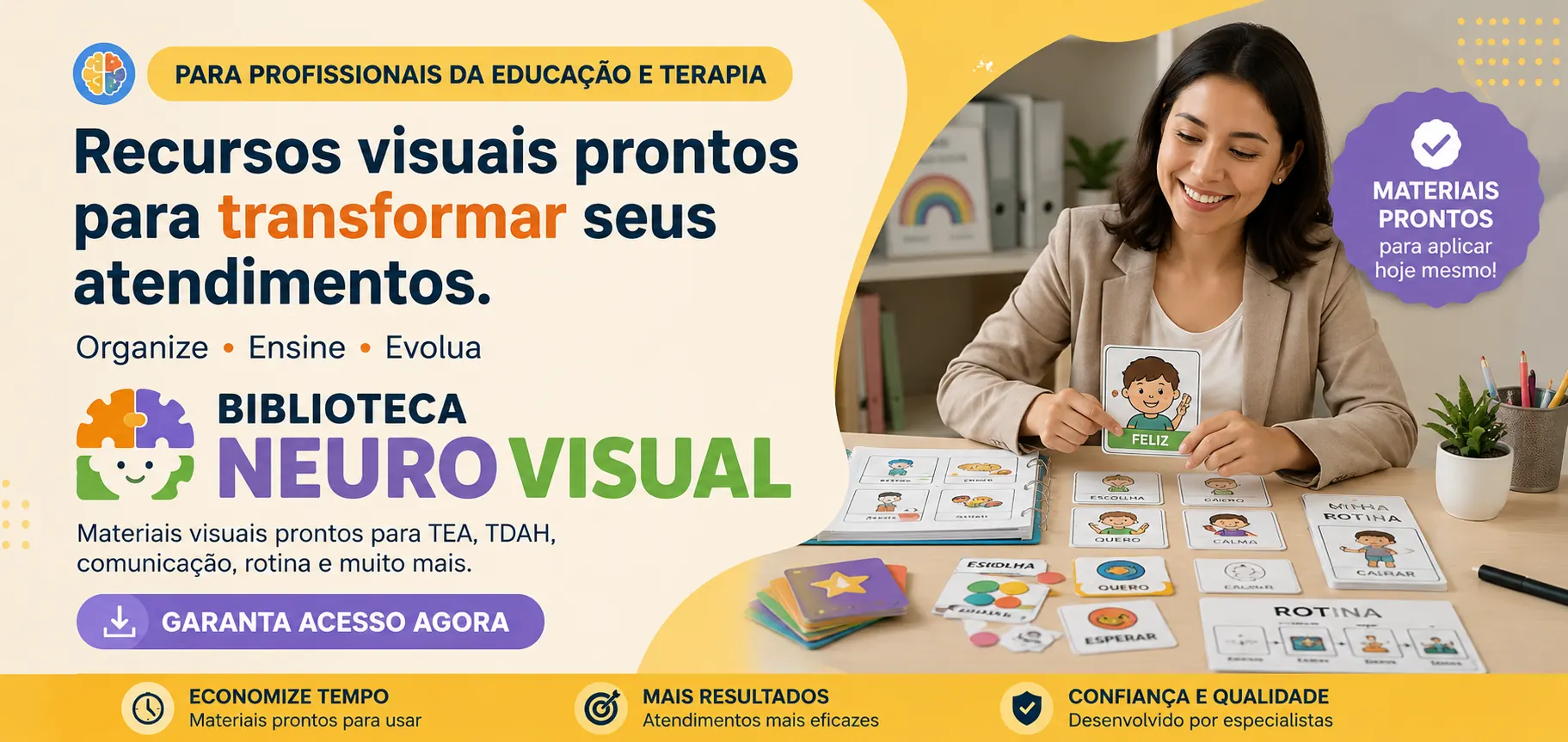 Biblioteca Neuro Visual - Recursos visuais prontos para transformar seus atendimentos
